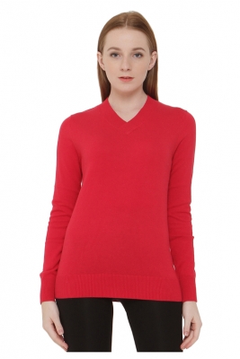 Ladies Cotton V-Neck Pullover