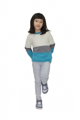 Kids Round Neck Cable Sweater 50/50