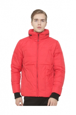 Men Down Jacket with Contrast Quilt