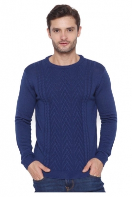 Wool Round Neck Cable Pullover