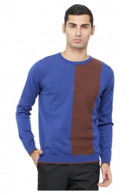 Round Neck Vertical Col Block Sweater