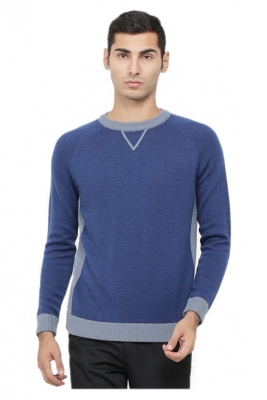 Round Neckline Sweater with Elbow Patch
