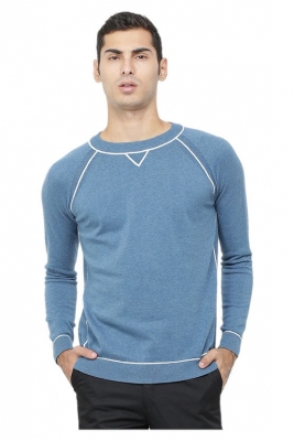 Men Round Neck Raglan Sleeves Sweater
