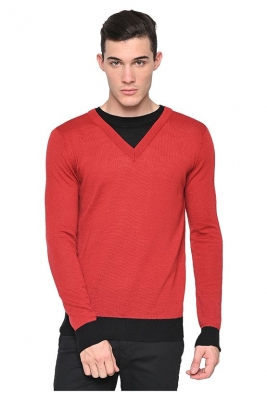 Round Neck sweater w contrast cuff