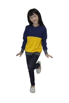 Kids V Neckline Colour Block Sweater