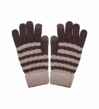 M Touch Screen Cable Knit Gloves in Stripes