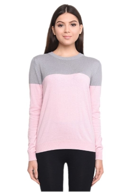 Adult R. Neck Colour block Sweater