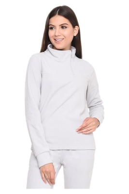 Ladies Asymmetrical Zipper Fleece Top