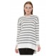 Ladies Oversize Cotton Pullover in Stripes