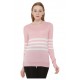 Ladies Wool V-Neck Stripe Pullover