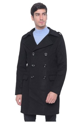 Mens double hot sale breasted raincoat