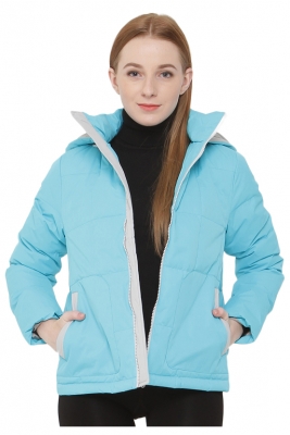 Ladies Boxy Down Jacket in Contrast Colour