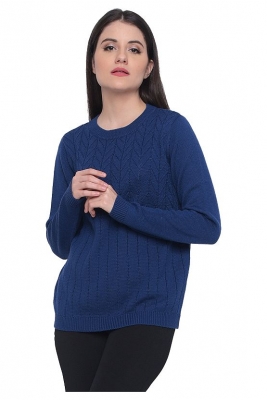 Round Neck Fancy Cable Sweater